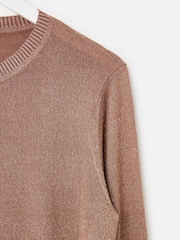 Oliver Bonas Brown Sparkle Crew Neck Cardigan - Image 4 of 6