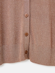 Oliver Bonas Brown Sparkle Crew Neck Cardigan - Image 6 of 6