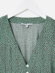 Oliver Bonas Green Polka Dot V-Neck Midi Dress - Image 3 of 5