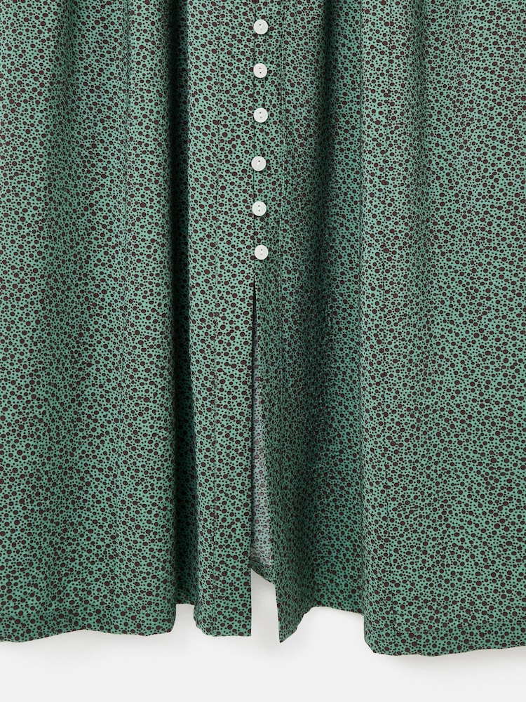 Oliver Bonas Green Polka Dot V-Neck Midi Dress - Image 5 of 5 Oliver Bonas Green Polka Dot V-Neck Midi Dress - Image 5 of 5
