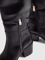 River Island Black Faux Leather Buckle High Leg Boots - Image 5 of 5