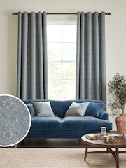 William Morris At Home Blue Marigold Woven Made to Measure Curtains - Image 1 of 9