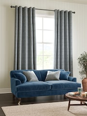 William Morris At Home Blue Marigold Woven Made to Measure Curtains - Image 2 of 9
