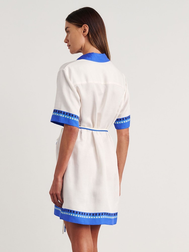JAG Blue Sunlounger Linen Blend Mini Dress - Image 2 of 6 JAG Blue Sunlounger Linen Blend Mini Dress - Image 2 of 6