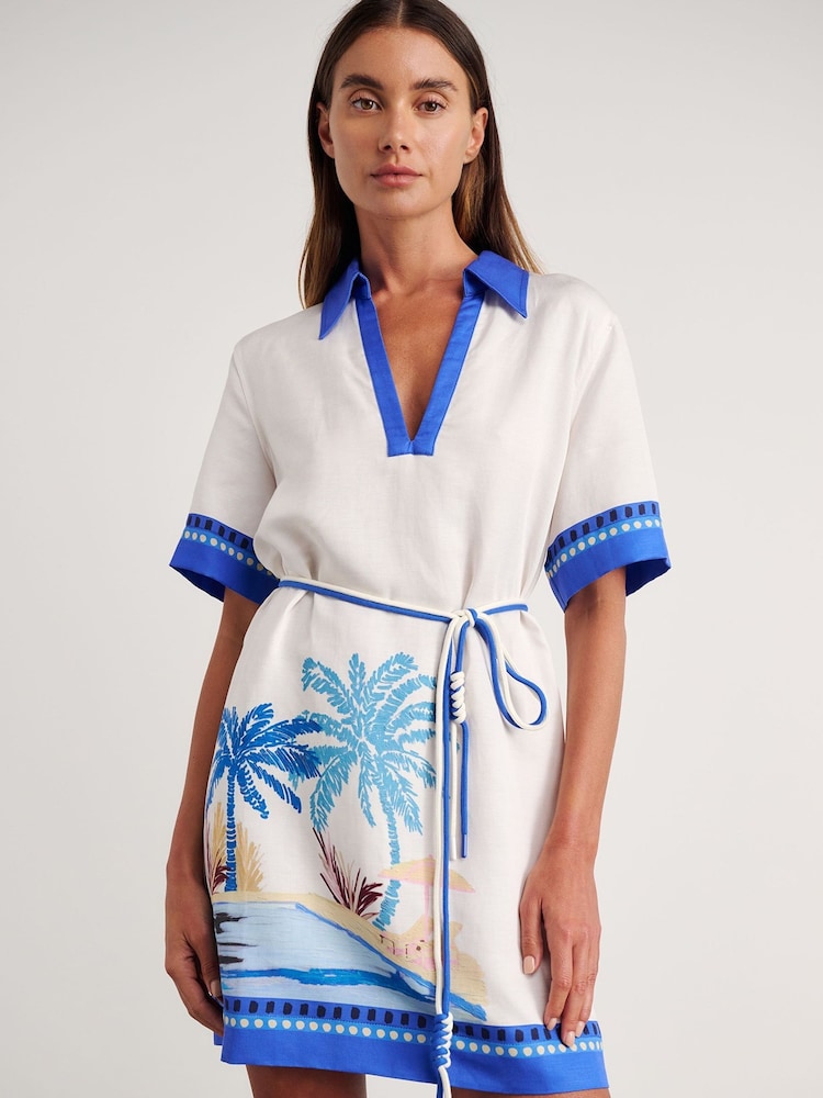 JAG Blue Sunlounger Linen Blend Mini Dress - Image 6 of 6 JAG Blue Sunlounger Linen Blend Mini Dress - Image 6 of 6