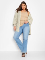 Yours Curve Natural Button Through Knitted Cardigan - Image 2 of 4