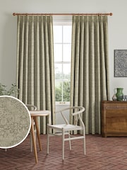 William Morris At Home Green Strawberry Thief Woven Made to Measure Curtains - Image 1 of 9