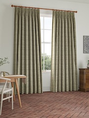 William Morris At Home Green Strawberry Thief Woven Made to Measure Curtains - Image 2 of 9