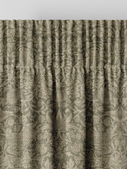 William Morris At Home Green Strawberry Thief Woven Made to Measure Curtains - Image 6 of 9