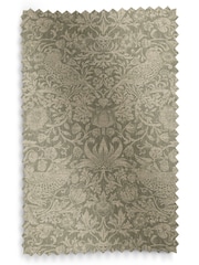 William Morris At Home Green Strawberry Thief Woven Made to Measure Curtains - Image 9 of 9