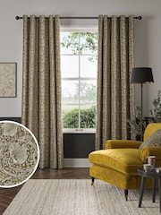 William Morris At Home Flint Grey Pimpernel Velvet Made to Measure Curtains - Image 1 of 9