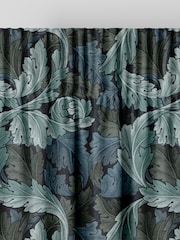 William Morris At Home Indigo Blue Acanthus Velvet Made to Measure Curtains - Image 5 of 9