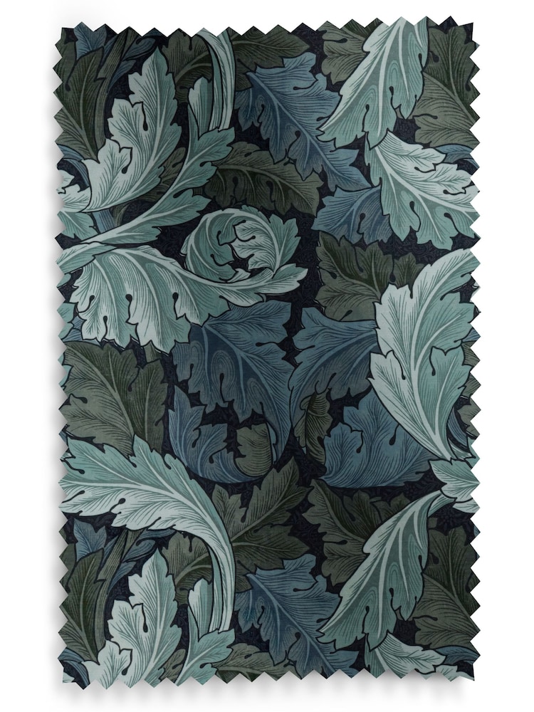 William Morris At Home Indigo Blue Acanthus Velvet Made to Measure Curtains - Image 9 of 9