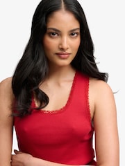 SUPERDRY Red Vintage Lace Trim Vest - Image 5 of 7