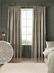William Morris At Home Grey Wild Tulip Made to Measure Curtains - Image 1 of 9