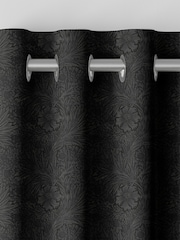 William Morris At Home Charcoal Grey Marigold Velvet Made to Measure Curtains - Image 7 of 9