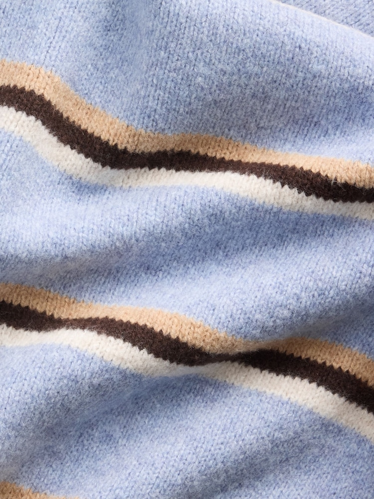 Blue & Brown Stripe - Gap CashSoft Oversized Half-Zip Pullover Jumper - Bild 4 von 4 Blue & Brown Stripe - Gap CashSoft Oversized Half-Zip Pullover Jumper - Bild 4 von 4