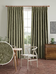 William Morris At Home Sage Green Marigold Velvet Made to Measure Curtains - Image 1 of 9