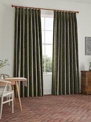 William Morris At Home Sage Green Marigold Velvet Made to Measure Curtains - Image 2 of 9