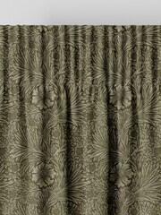 William Morris At Home Sage Green Marigold Velvet Made to Measure Curtains - Image 5 of 9
