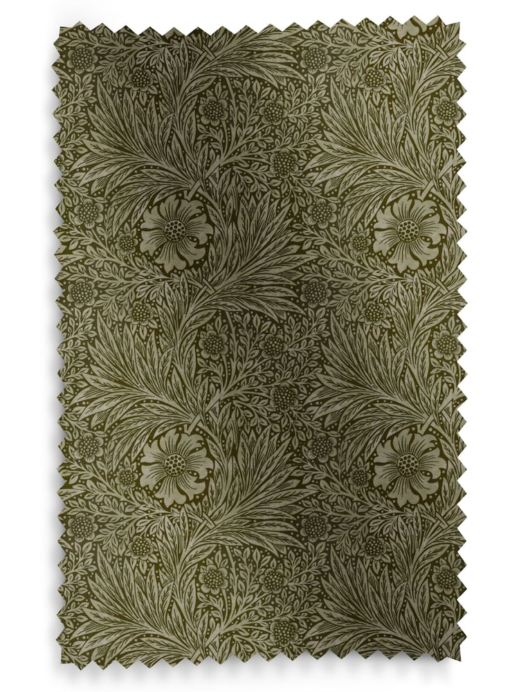 William Morris At Home Sage Green Marigold Velvet Made to Measure Curtains - Image 9 of 9