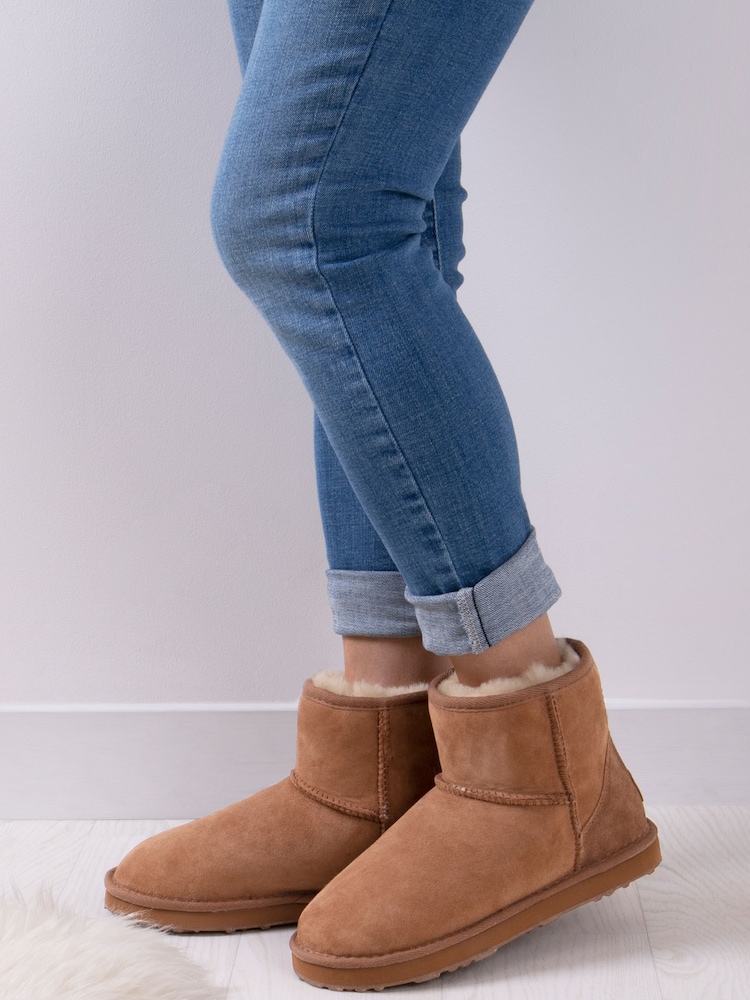 Just Sheepskin™ Brown Ladies Mini Classic Boots - Image 1 of 3