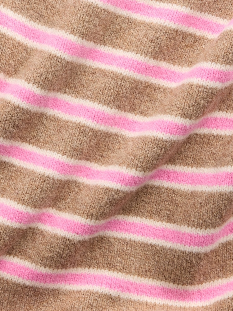 Gap Brown & Pink Stripe CashSoft Crew Jumper - Image 4 of 4 Gap Brown & Pink Stripe CashSoft Crew Jumper - Image 4 of 4