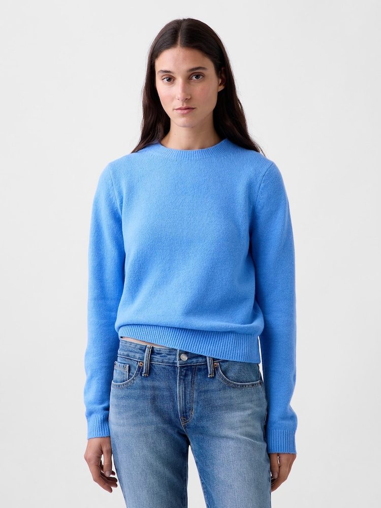 Gap Blue CashSoft Crew Jumper - Image 1 of 4 Gap Blue CashSoft Crew Jumper - Image 1 of 4
