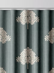 William Morris At Home Blue Marigold Tree Embroidery Made to Measure 100% Cotton Curtains - Image 8 of 9