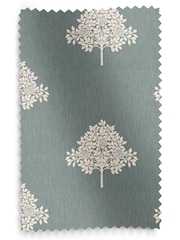 William Morris At Home Blue Marigold Tree Embroidery Made to Measure 100% Cotton Curtains - Image 9 of 9