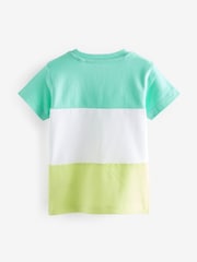 Green/Yellow Short Sleeve Colourblock T-Shirt (3mths-7yrs) - Image 2 of 3