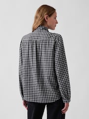 Gap Black/White Check Tie-Neck Shirt - Image 2 of 4