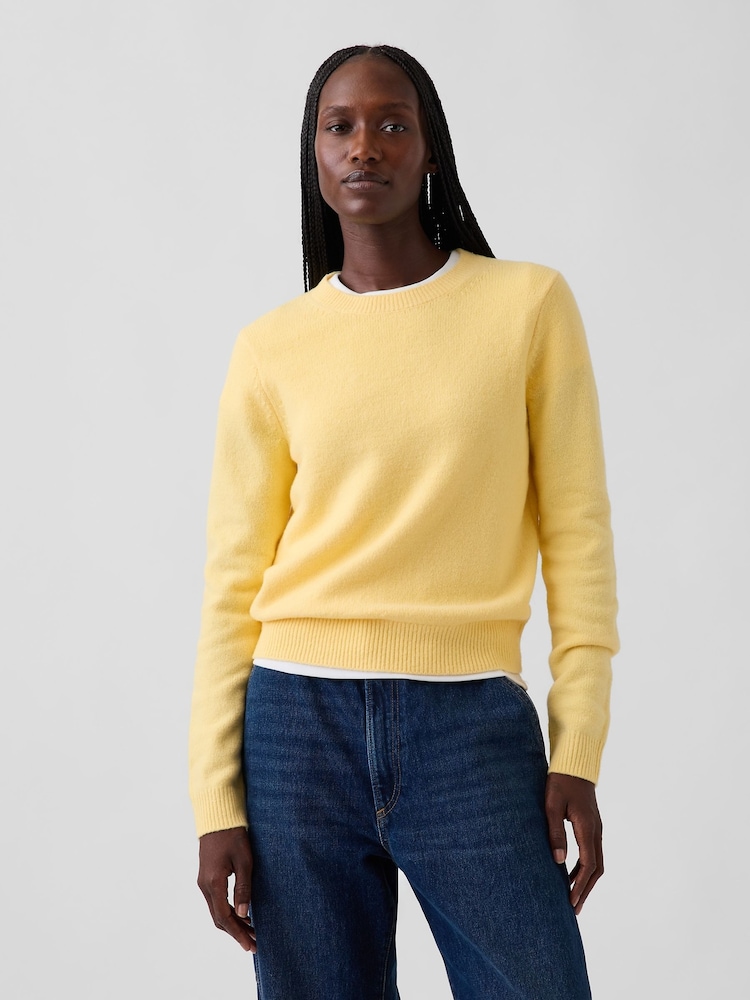 Gap Yellow CashSoft Crew Jumper - Image 1 of 4 Gap Yellow CashSoft Crew Jumper - Image 1 of 4