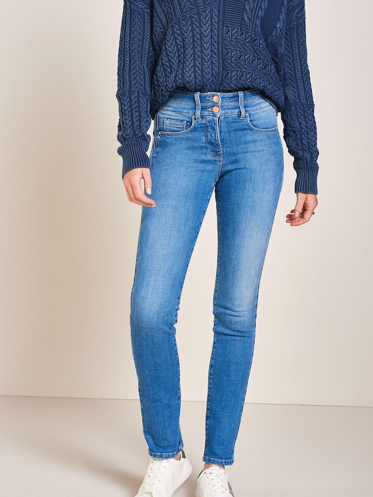 Mid Blue Denim Wash Lift, Slim And Shape Slim Jeans - Image 1 of 5