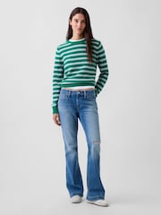 Gap Green & Blue Stripe CashSoft Crew Jumper - Image 3 of 4