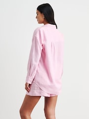 JAG Pink Gigi Linen Relaxed Shirt - Image 3 of 6