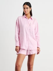 JAG Pink Gigi Linen Relaxed Shirt - Image 5 of 6