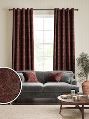William Morris At Home Burgundy Red Burgundy Marigold Velvet Made to Measure Curtains - Image 1 of 9