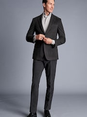 Charles Tyrwhitt Grey Italian Moleskin Slim Fit Jacket - Image 3 of 6