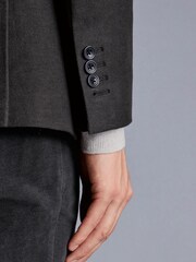 Charles Tyrwhitt Grey Italian Moleskin Slim Fit Jacket - Image 5 of 6