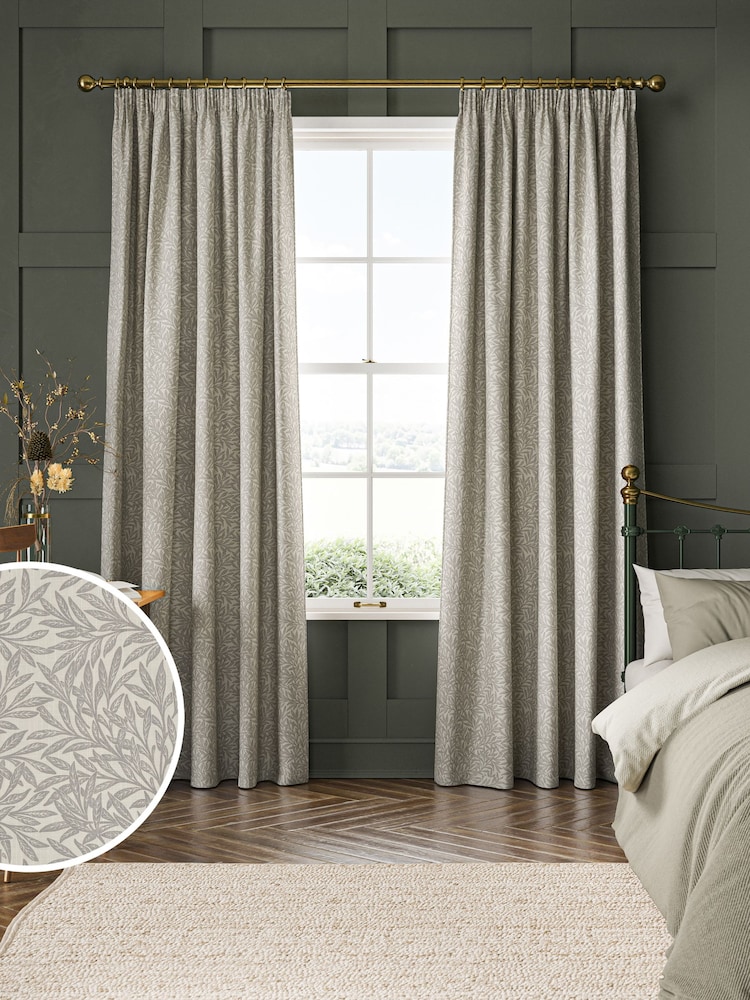 William Morris At Home Grey Willow Made to Measure Curtains - Image 1 of 9
