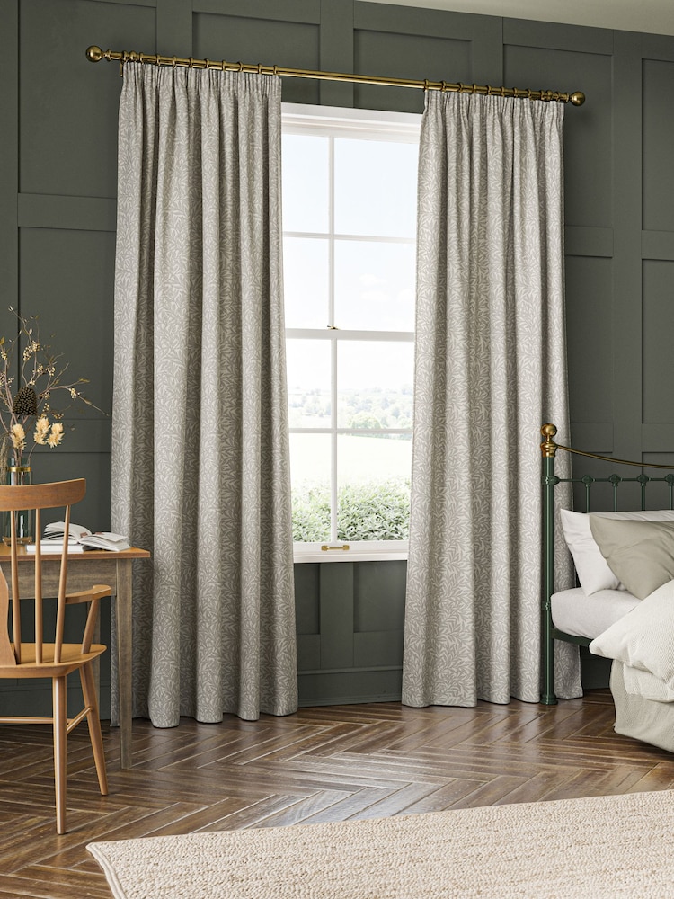 William Morris At Home Grey Willow Made to Measure Curtains - Image 2 of 9