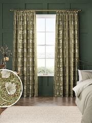 William Morris At Home Green Pimpernel Velvet Made to Measure Curtains - Image 1 of 9