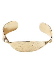 Oliver Bonas Gold Plated Sculptural Twist Cuff Bangle - Image 1 of 2