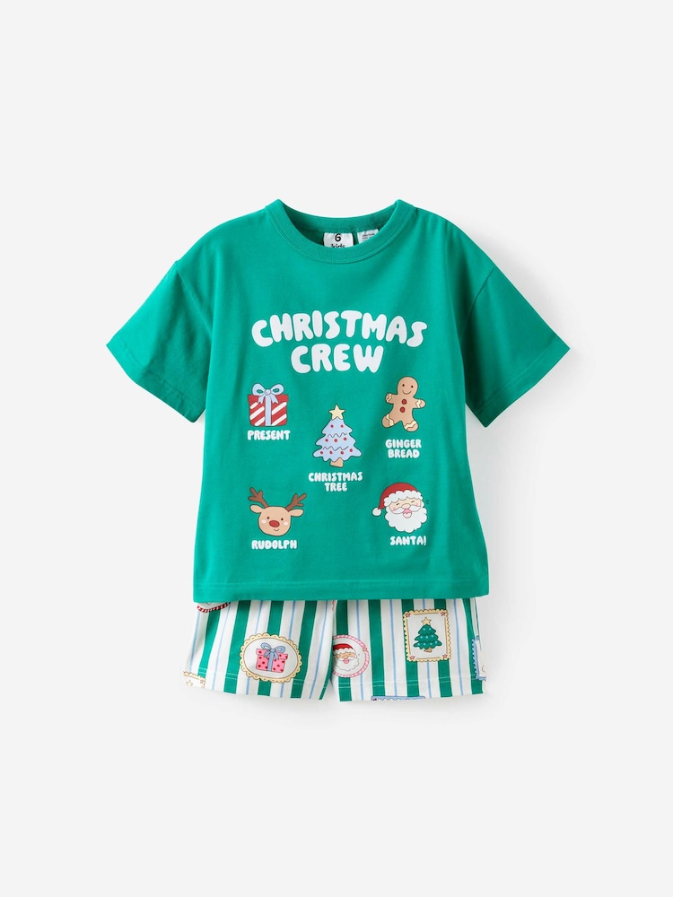 Cotton On Green Kids Dreamdrift Family Xmas Pyjamas Set - Image 1 of 4