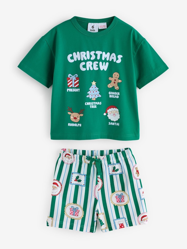 Cotton On Green Kids Dreamdrift Family Xmas Pyjamas Set - Image 2 of 4