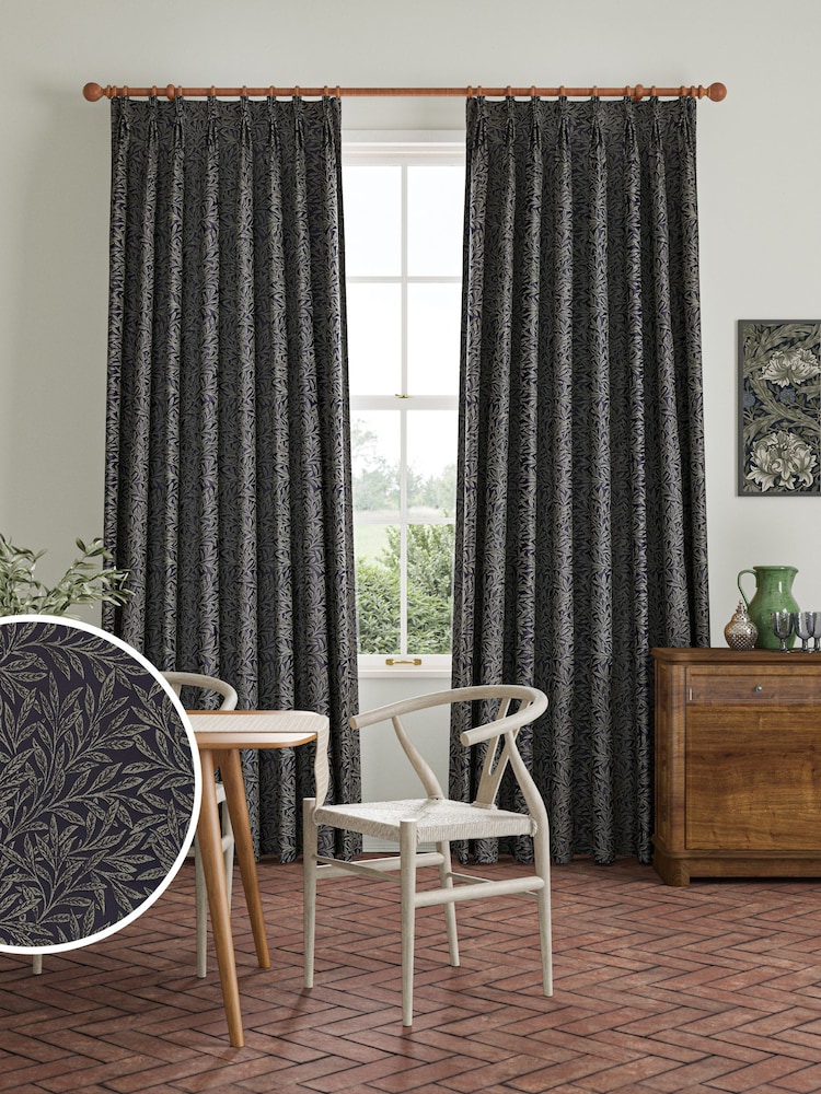William Morris At Home Indigo Blue Willow Woven Made to Measure Curtains - Image 1 of 9