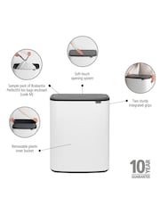 Brabantia White Bo Touch 60L Bin - Image 6 of 6