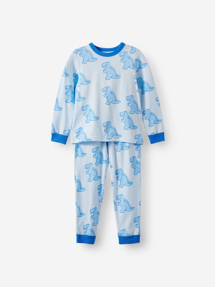 Cotton On Blue Dreamdrift Long Sleeve Pyjamas Set - Image 1 of 3 Cotton On Blue Dreamdrift Long Sleeve Pyjamas Set - Image 1 of 3
