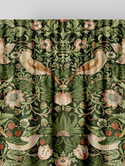 William Morris At Home Green Strawberry Thief Velvet Made to Measure Curtains - Image 6 of 9